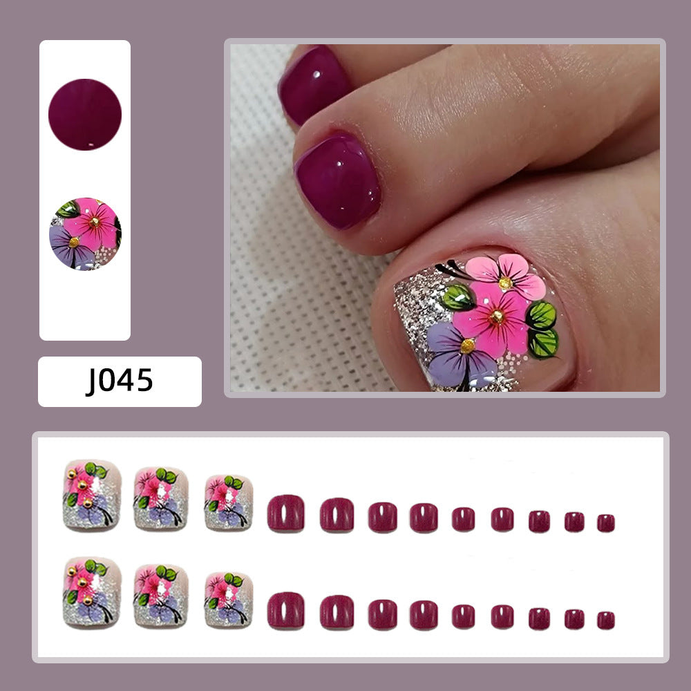No.711 Flower Toenails Patch 24pcs/Set