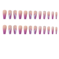 No.F547 Purple Fingernails Patch 24pcs/Set