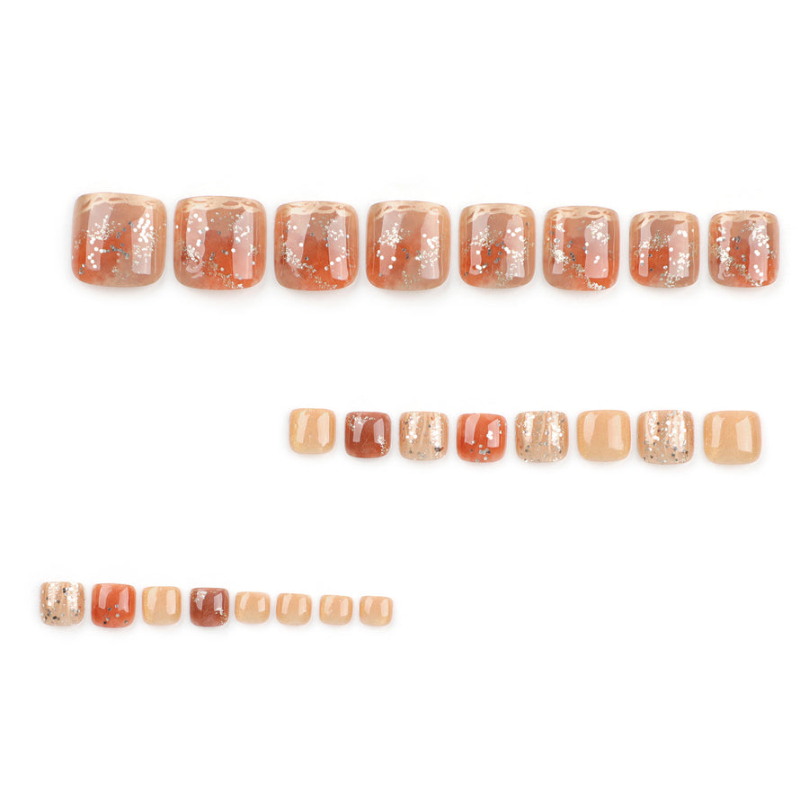 No.349 Caramel Toenails Patch 24pcs/Set