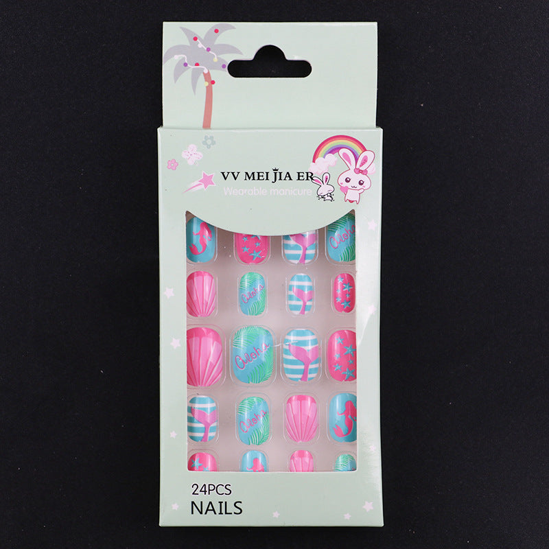 No.KD6 Cute Mini Kids Press on Fingernails 24pcs/Set