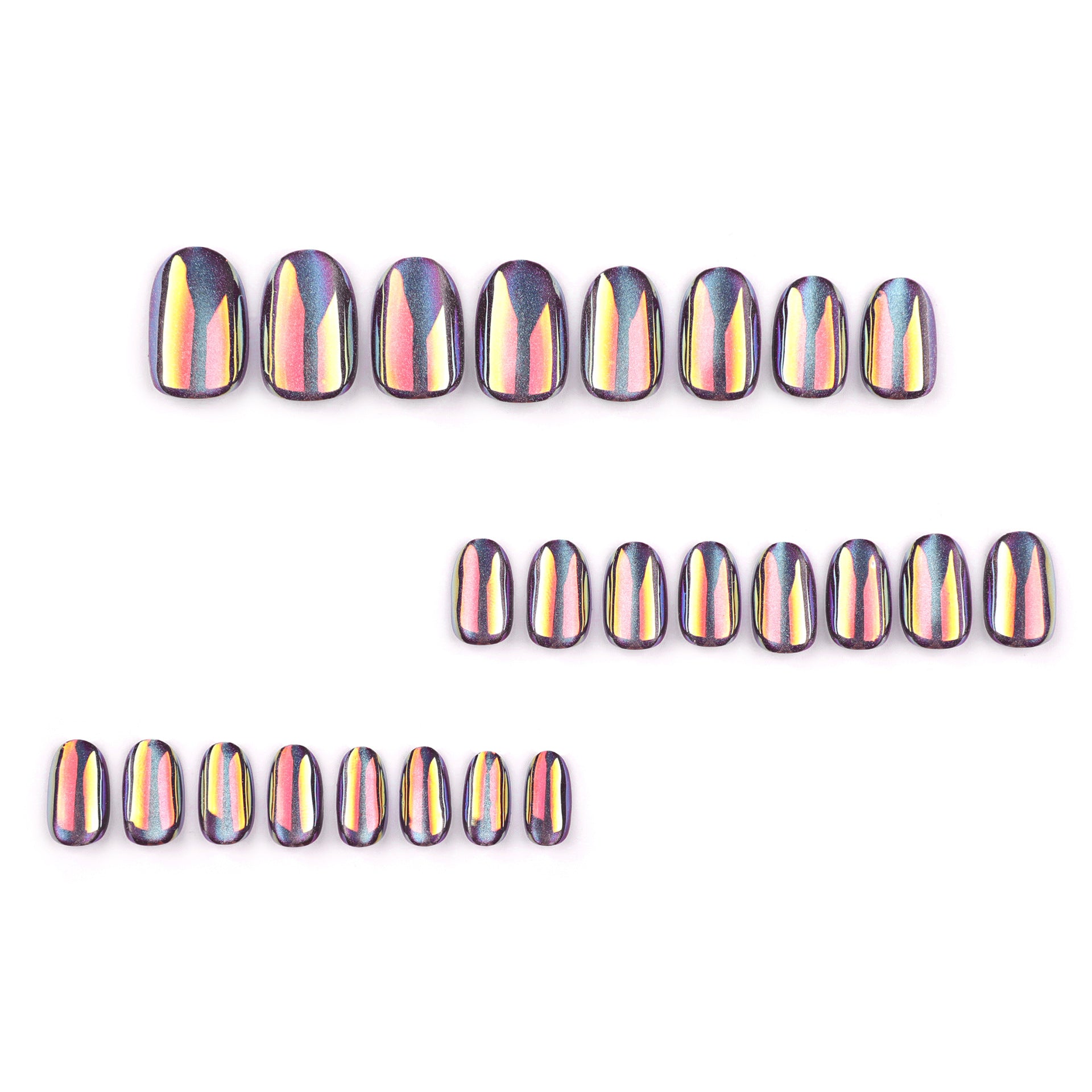 No.F560 Purple Cat's Eye Fingernails Patch 24pcs/Set