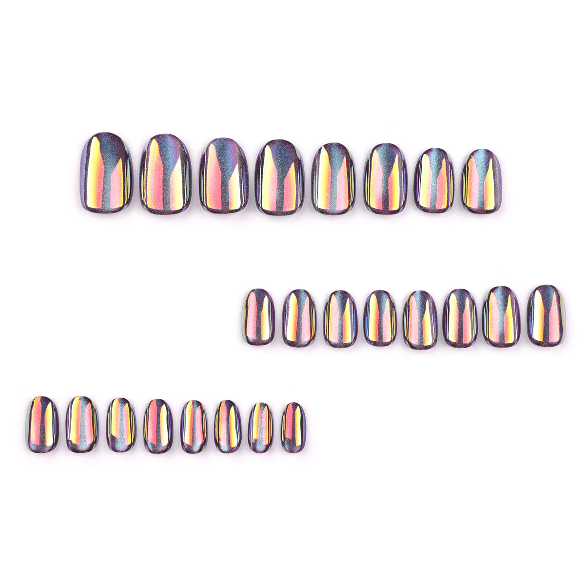 No.F560 Purple Cat's Eye Fingernails Patch 24pcs/Set
