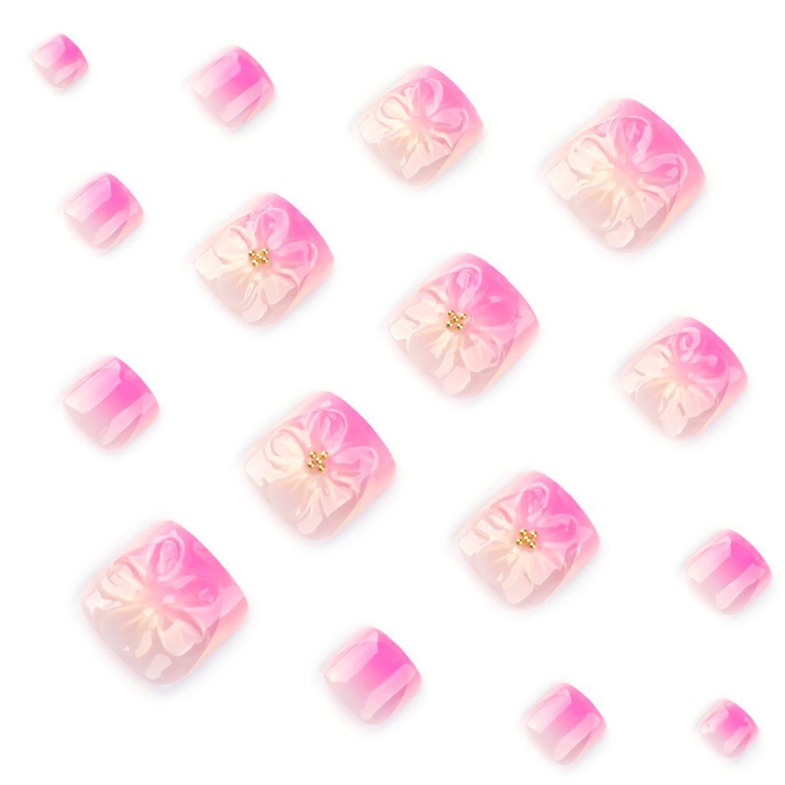 No.568 3D Flower Toenails Patch 24pcs/Set