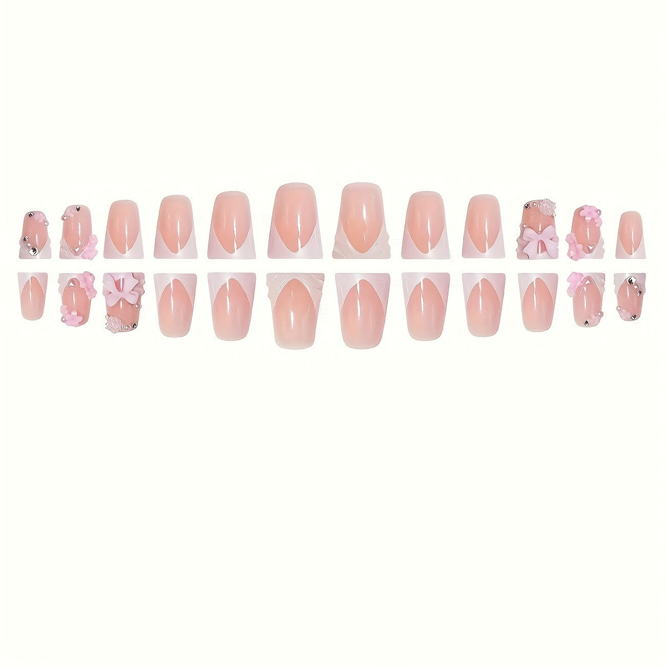 No.F685 Flower Bow Fingernails Patch 24pcs/Set