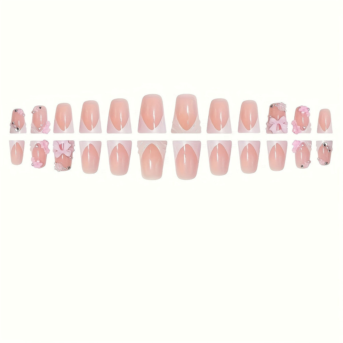 No.F685 Flower Bow Fingernails Patch 24pcs/Set