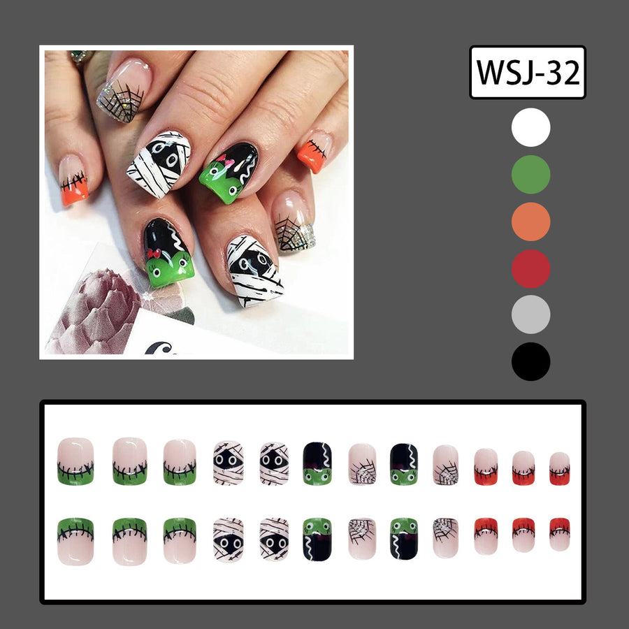 No.AW88 Halloween Cartoon Fingernails Patch 24pcs/Set