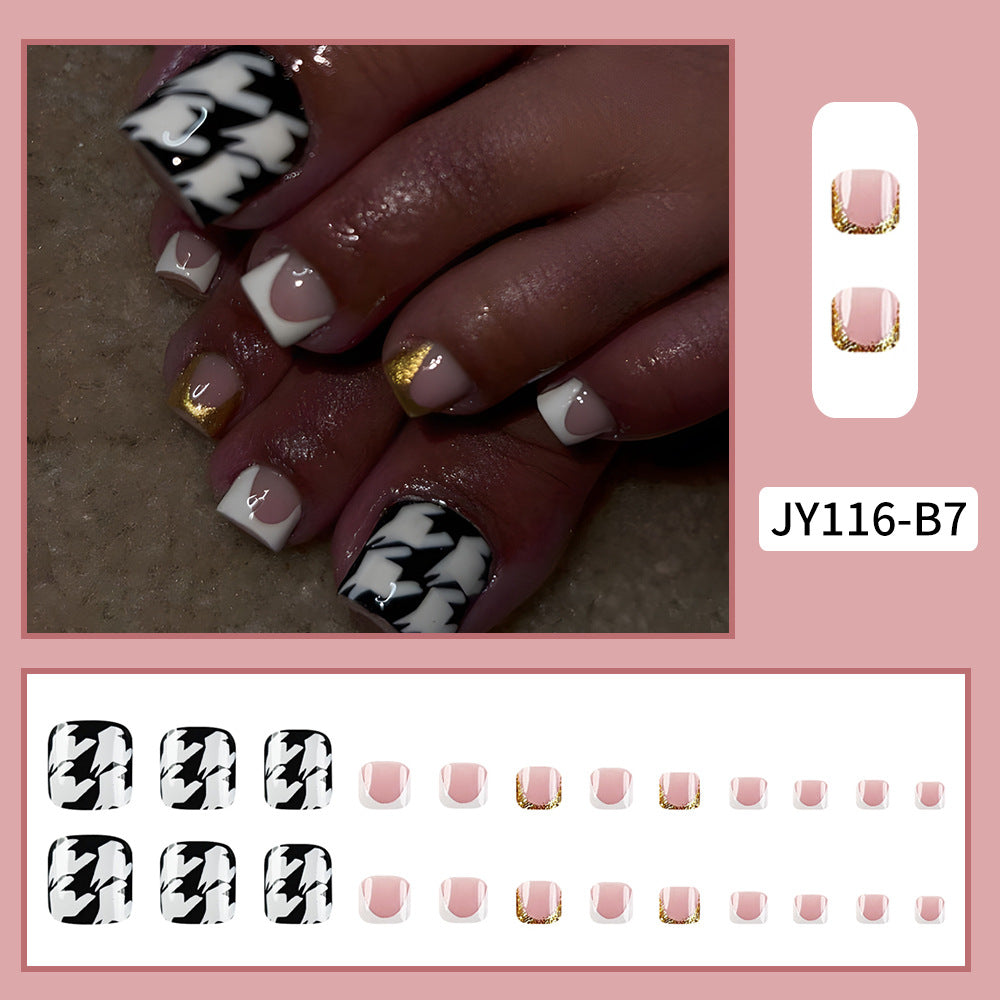 No.364 Black&White Toenails Patch 24pcs/Set