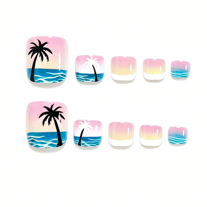 No.PSN207 Wave Coconut Tree Hand & Toe Pair Set-48pcs