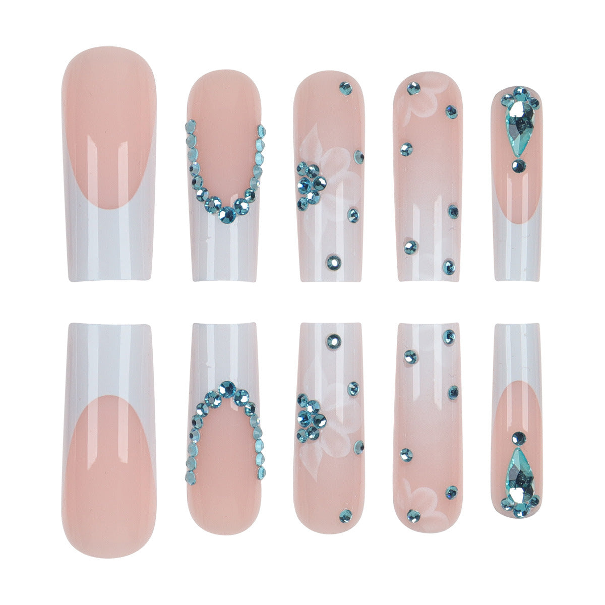 No.F509 Flower Fingernails Patch 24pcs/Set
