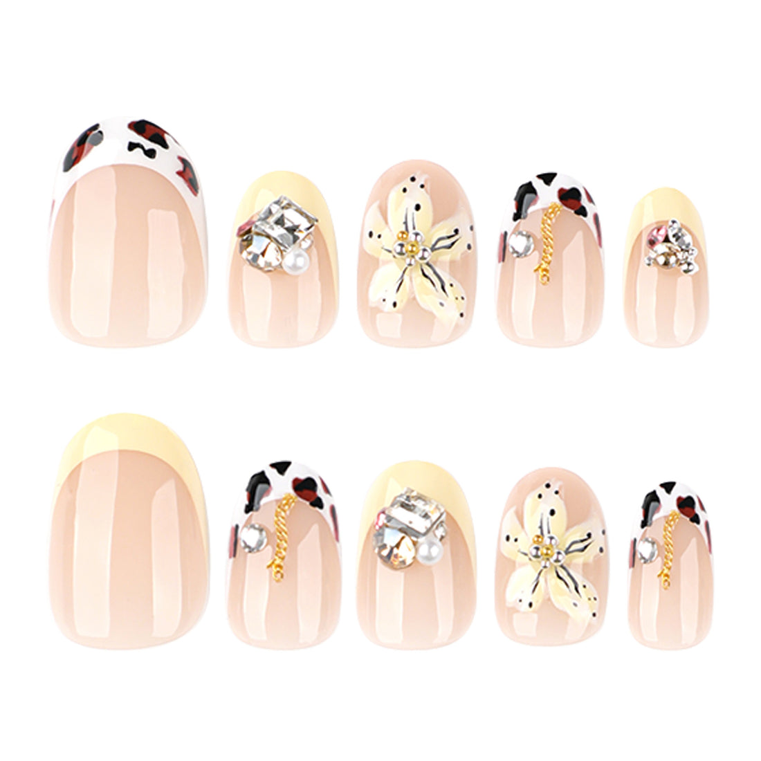 No.F429 3D Flowers Fingernails Patch 24pcs/Set
