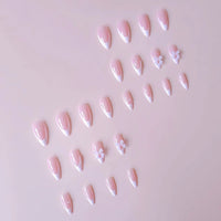 No.F272 Almond Bow Fingernails Patch 24pcs/Set