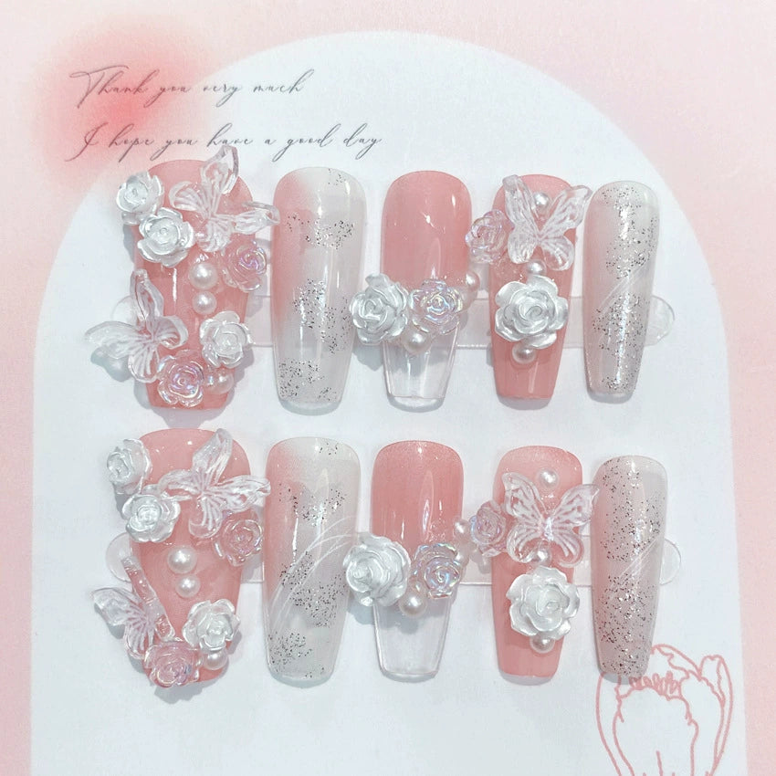 No.F303 Flowers&Butterflies Fingernails Patch 24pcs/Set