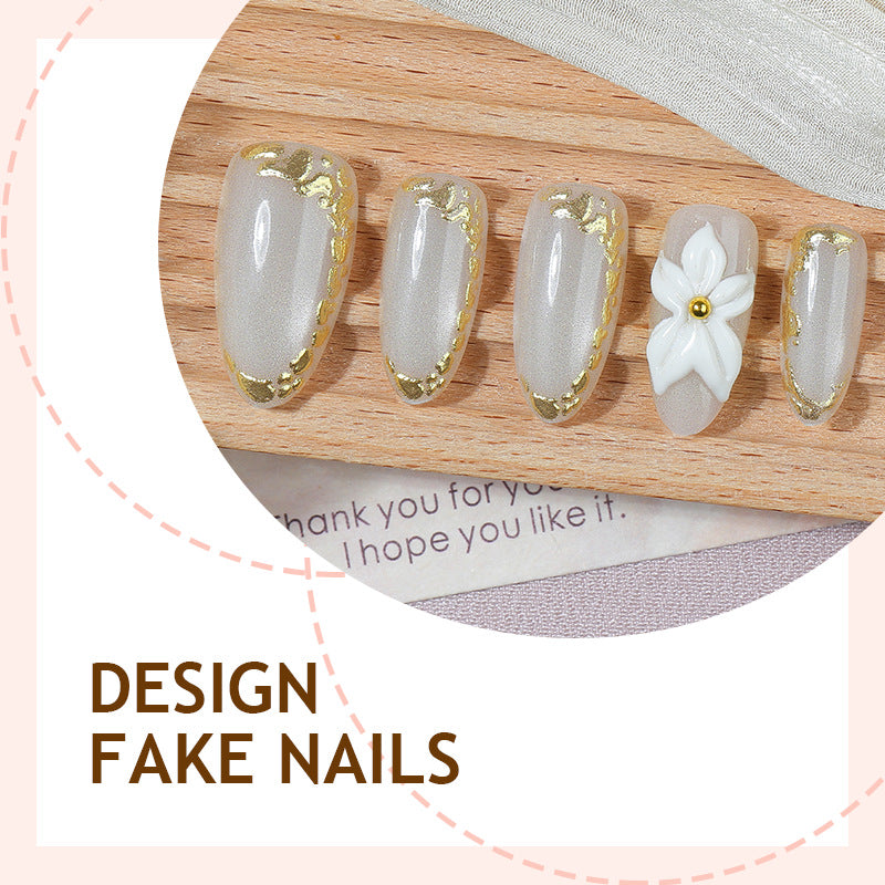 No.F605 Almond Cat's Eye Fingernails Patch 30pcs/Set