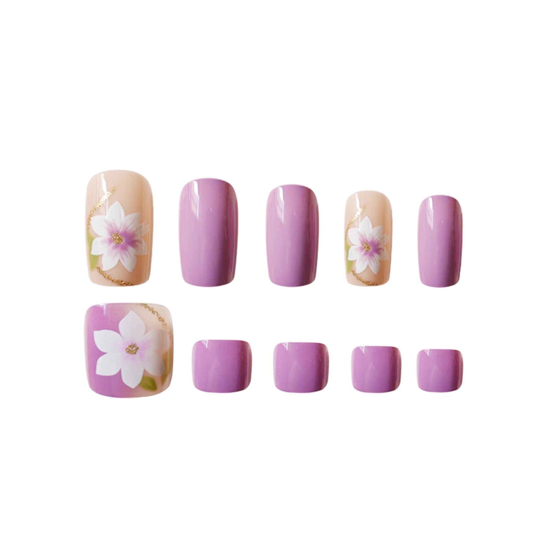 No.PSN202 Light Purple Hand & Toe Pair Set-48pcs