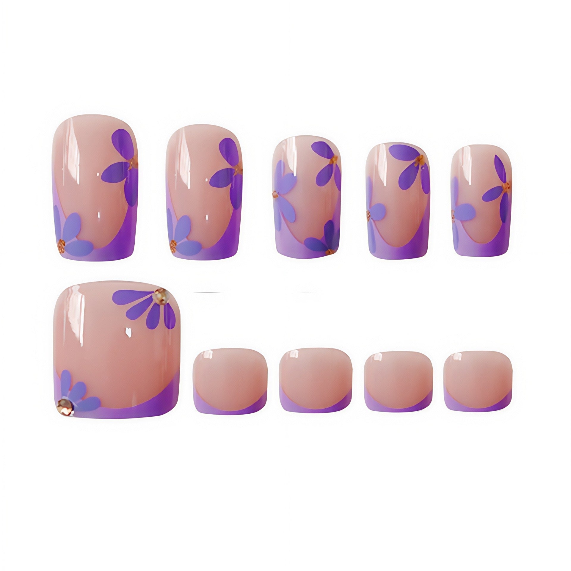 No.PSN205 Purple Hand & Toe Pair Set-48pcs
