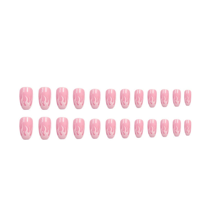 No.F275 Pink Flame Fingernails Patch 24pcs/Set