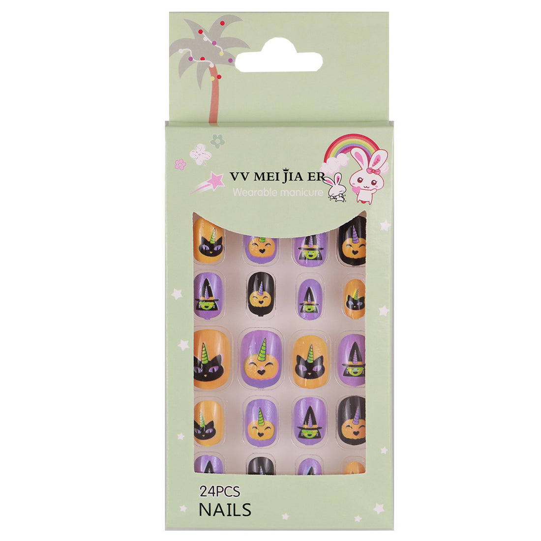 No.KD13 Halloween Mini Kids Press on Fingernails 24pcs/Set