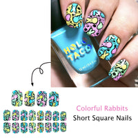 No.ET39 Cute Bunny Colorful Fingernails Patch 24pcs/Set