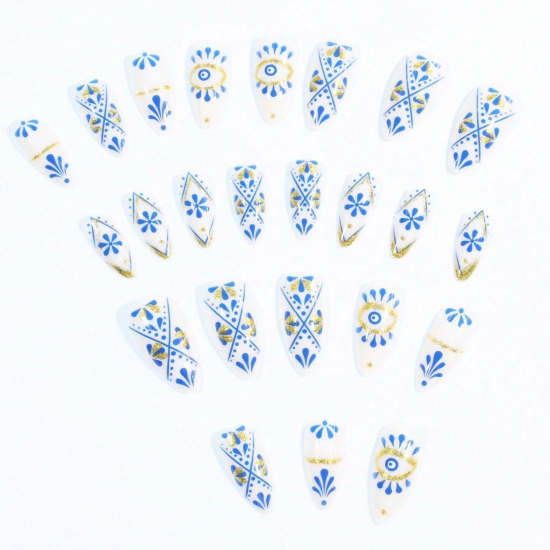 No.F226 Blue Eyes Fingernails Patch 24pcs/Set