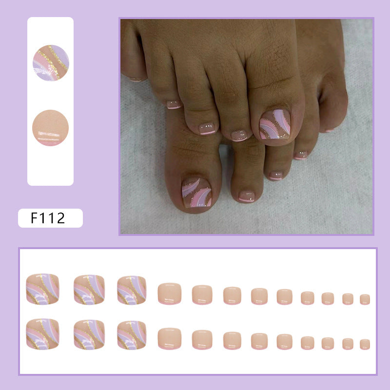 No.260 Glitter Pink Toenails Patch 24pcs/Set