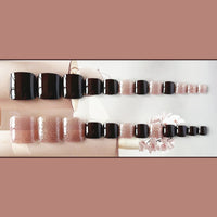 Wine Red Glitter Toe Nails 24pcs/Set