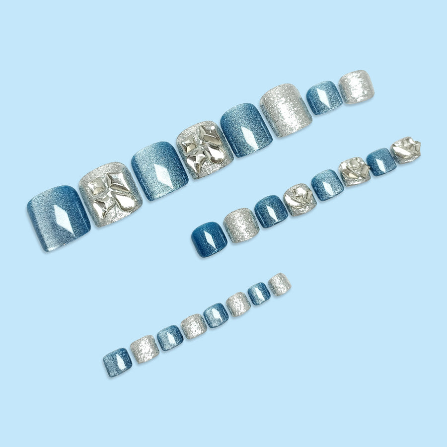 No.616 Blue-Green Cat's Eye Toenails Patch 24pcs/Set