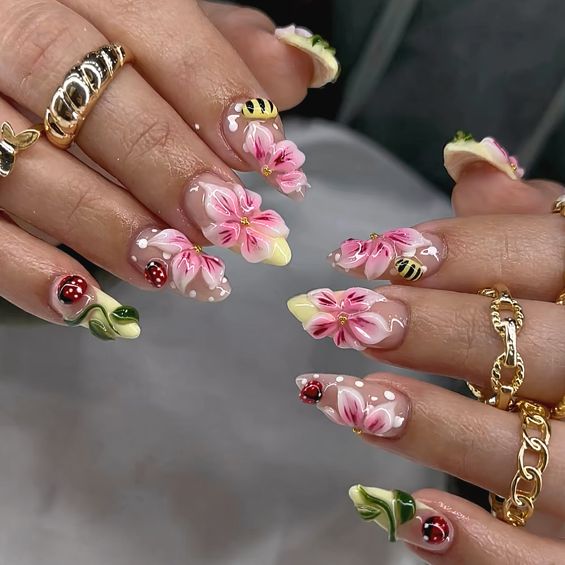 No.BH27 Cute Flowers Fingernails Patch 30pcs/Set