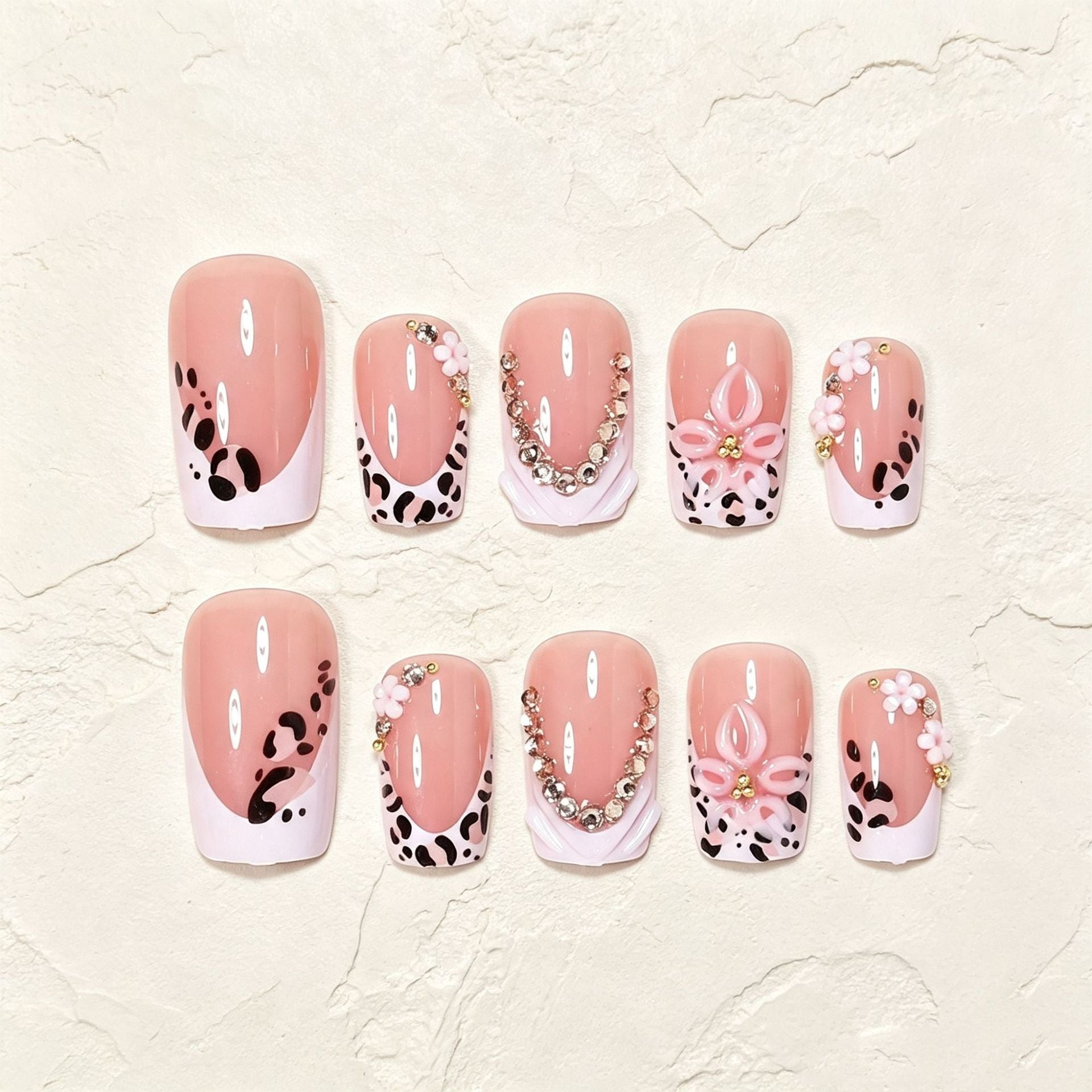 No.F745 Leopard Print Fingernails Patch 24pcs/Set