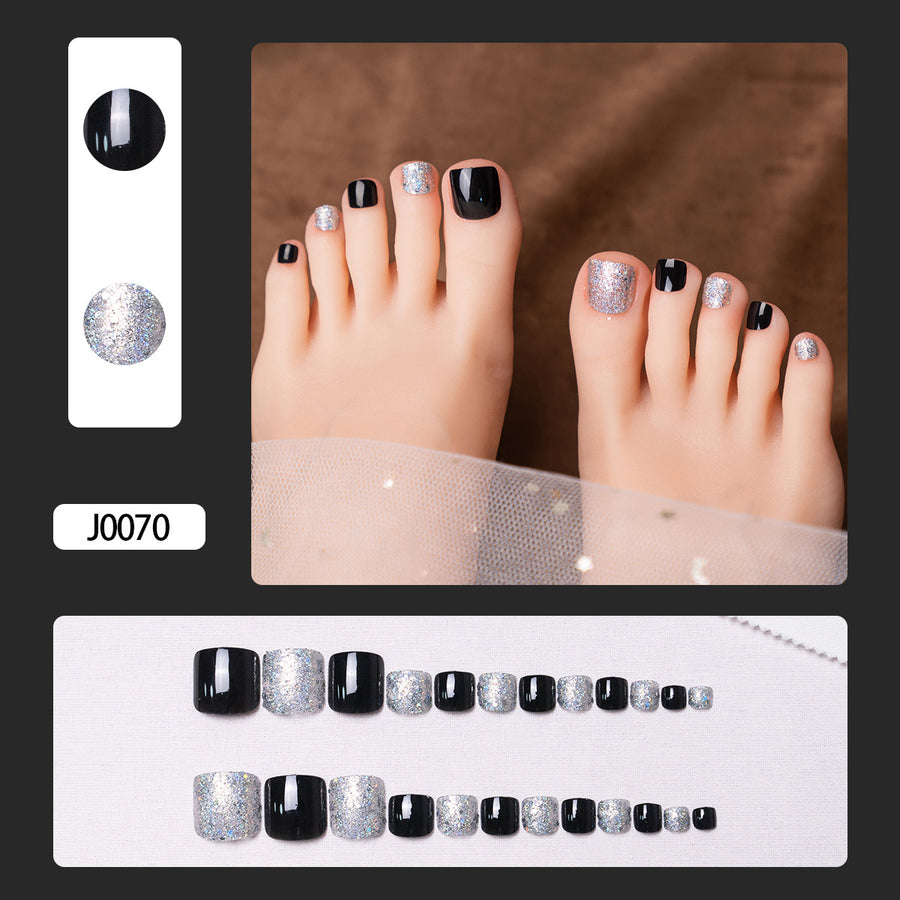 No.117 Glitter Diamond Fake Toenails 24pcs/Set