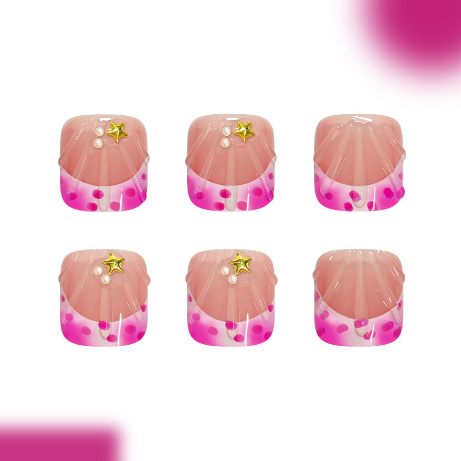 No.609 Rose Red Toenails Patch 24pcs/Set