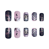 No.AW104 Halloween Purple Fingernails Patch 24pcs/Set