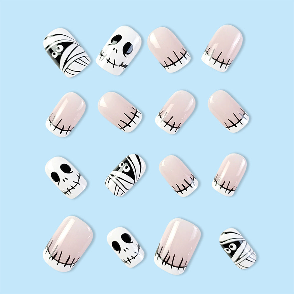 No.AW5 Halloween Mummy Skeleton Fingernails Patch 24pcs/Set