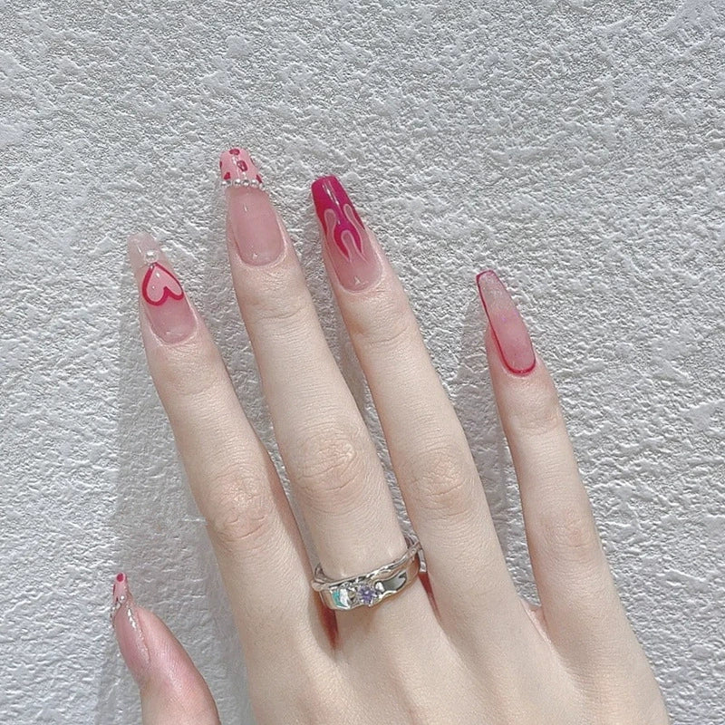 No.F338 Sweet Spicy Flame Fingernails Patch 24pcs/Set