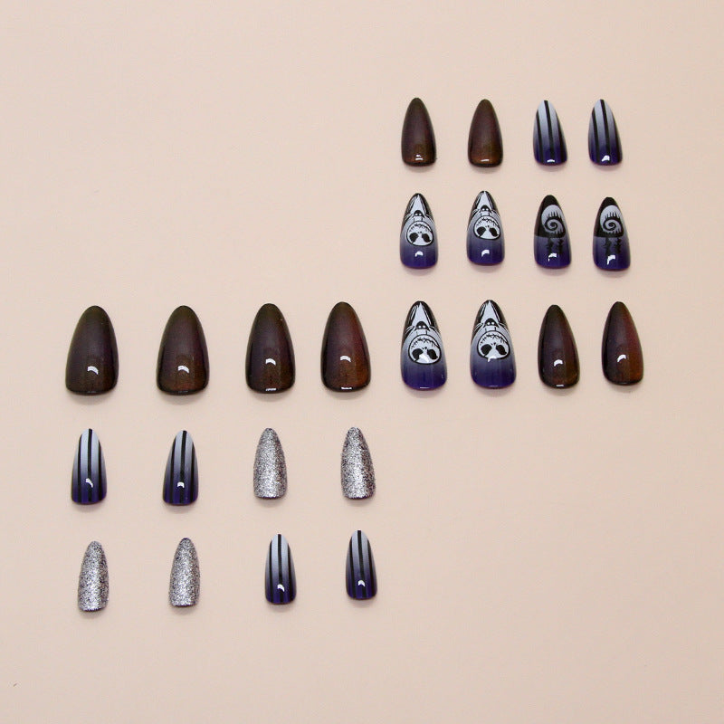 No.AW157 Halloween Cat's Eye Fingernails Patch 24pcs/Set