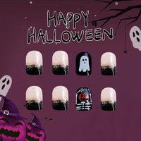 No.AW20 Halloween Pumpkin Skeleton Fingernails Patch 24pcs/Set