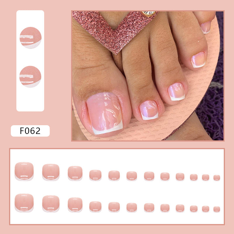 No.142 Light Pink French Wear Toenails 24pcs/Set