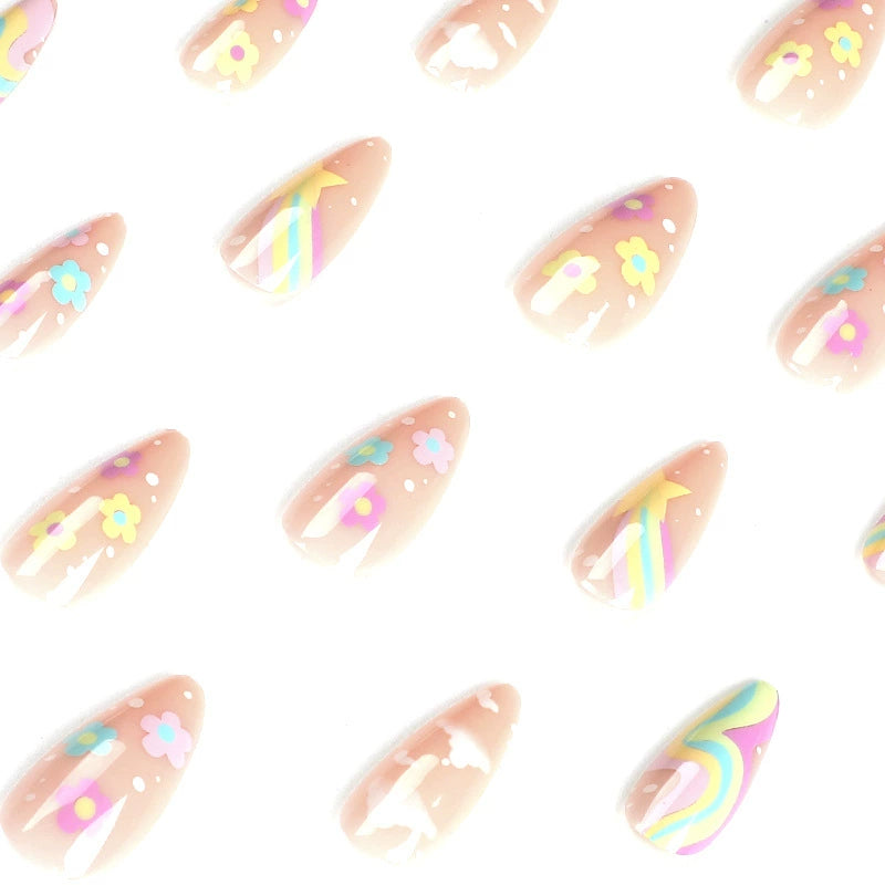 No.F317 Multi-colored Clouds Fingernails Patch 24pcs/Set