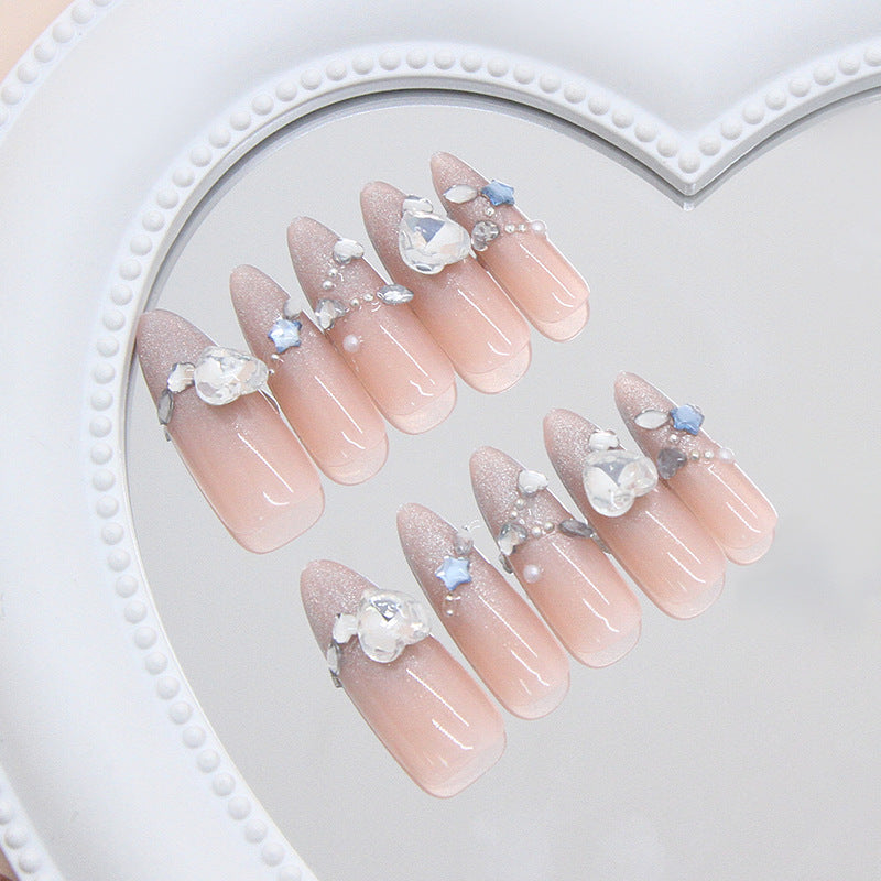 No.F456 Silver Cat's Eye Fingernails Patch 24pcs/Set