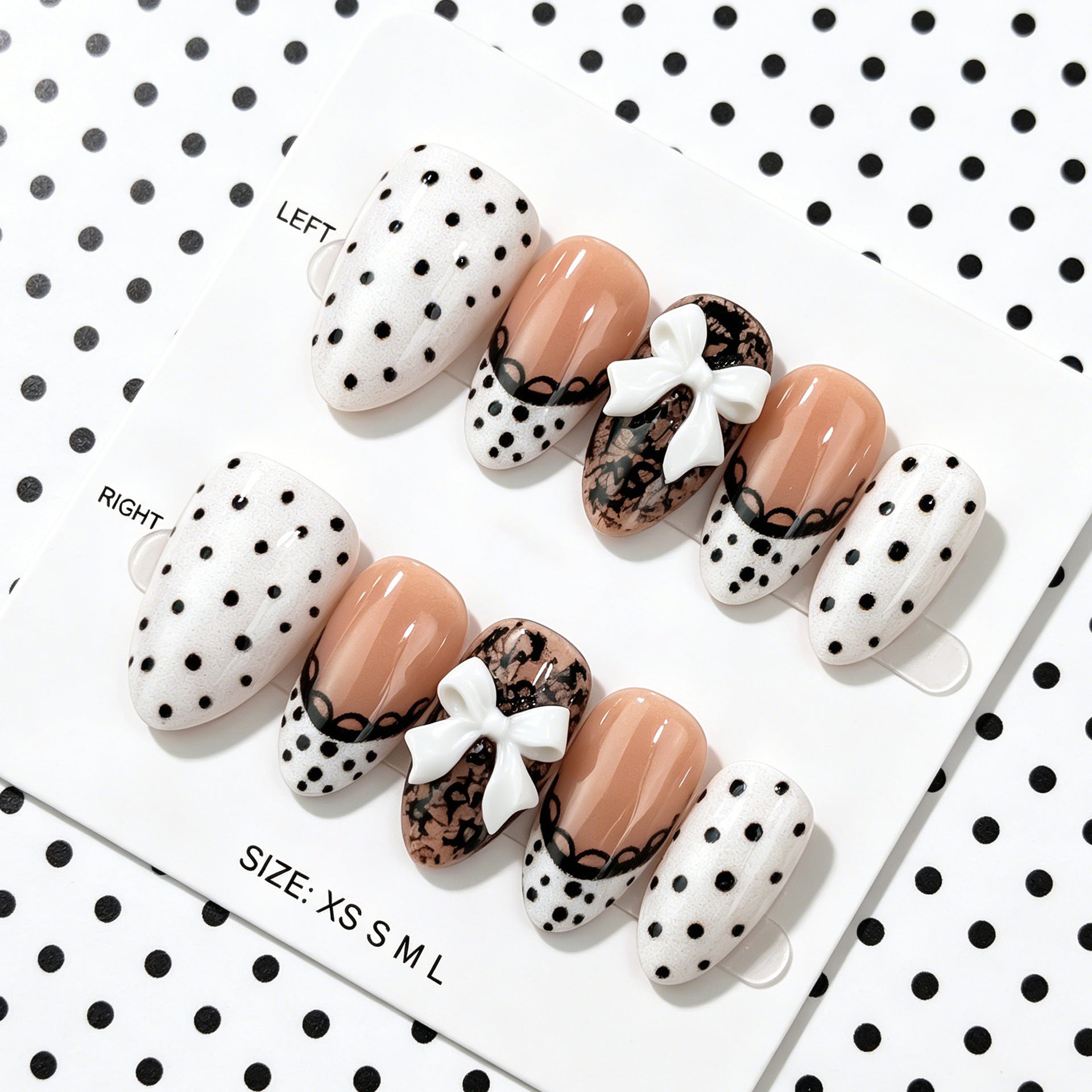 No.F835 Polka Dots Fingernails Patch 24pcs/Set