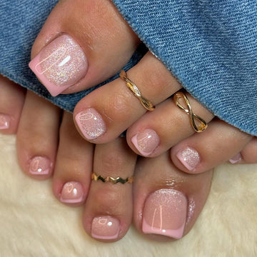 No.618 Pink Cat's Eye Toenails Patch 24pcs/Set