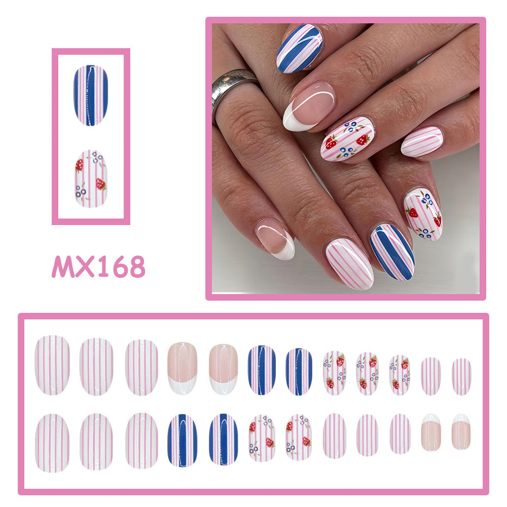 No.F769 Stripes Fingernails Patch 24pcs/Set
