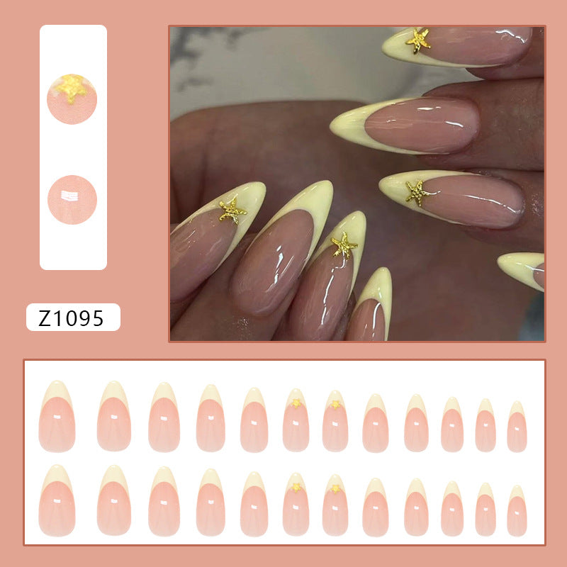 No.F443 Yellow Fingernails Patch 24pcs/Set