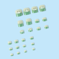 Heart-shaped Grass Green Toenail 24pcs/Set