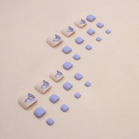 No.262 Romantic Purple Butterfly Toenails Patch 24pcs/Set