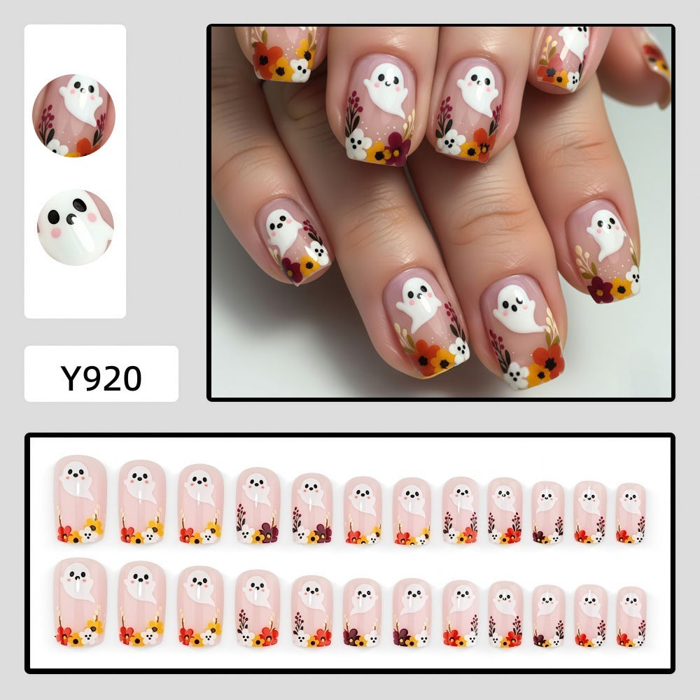 No.AW202 Halloween Ghost Fingernails Patch 24pcs/Set
