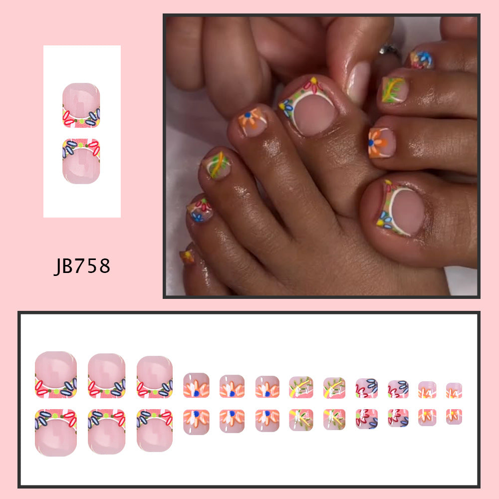 No.715 Flower Toenails Patch 24pcs/Set