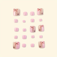 No.282 Pink Butterfly Toenail Patch 24pcs/Set