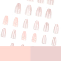 No.F39 Pink 3D Bow Short Fingernails Patch 24pcs/Set