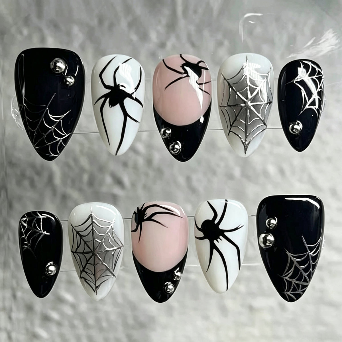 No.AW212 Halloween Black Fingernails Patch 24pcs/Set