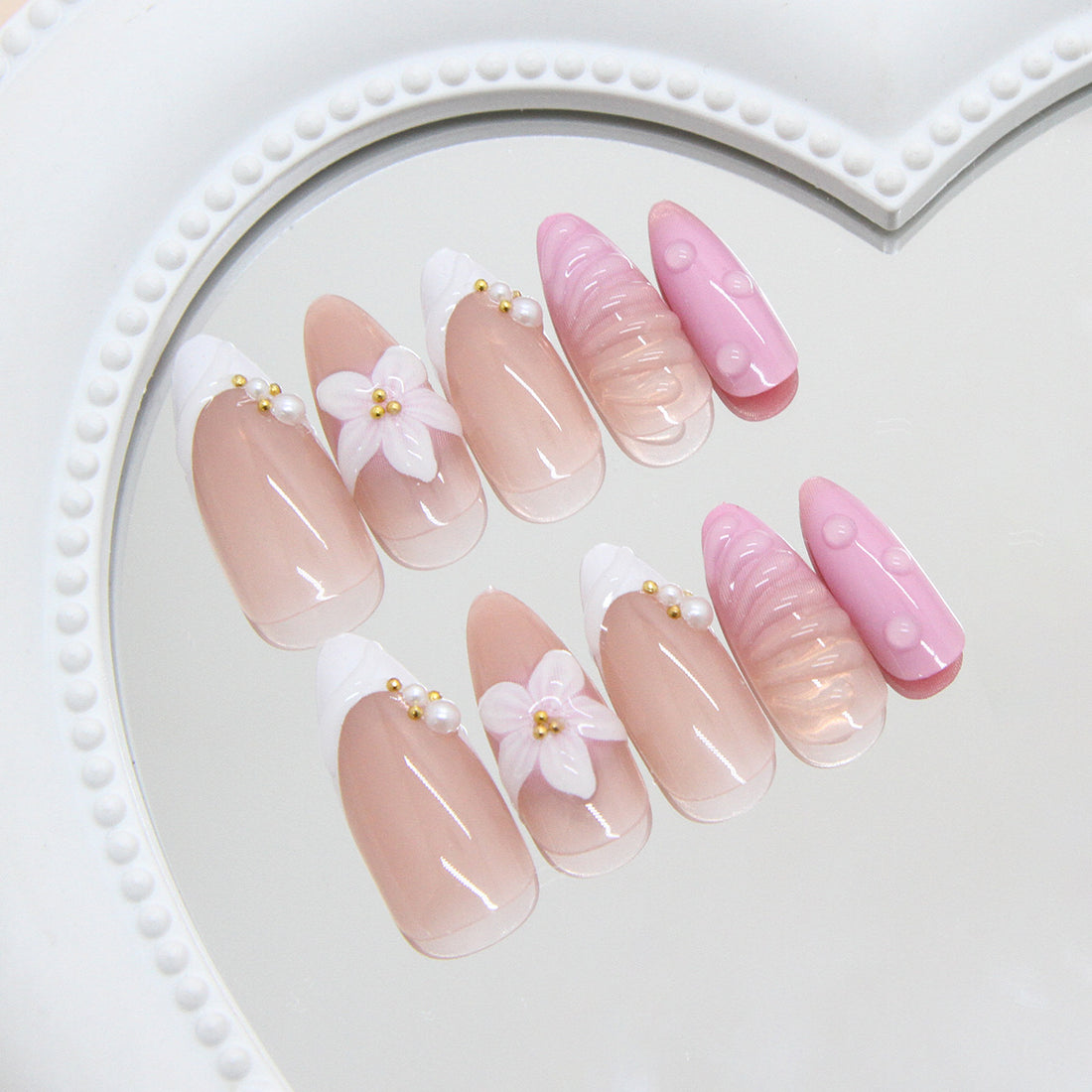 No.F420 Flower Fingernails Patch 24pcs/Set